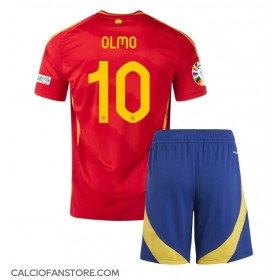 Maglia Calcio Spagna Dani Olmo #10 Prima Divisa Bambino Europei 2024 Manica Corta (+ pantaloncini)